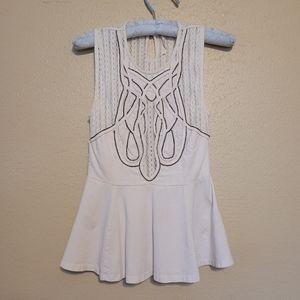 Free People Beaded and Crochet Top, Off- White, size XS